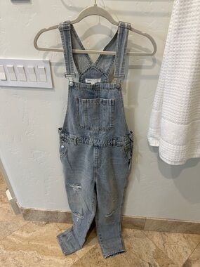 Classic Light Wash Denim Overalls